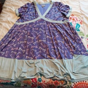 Lindy Bop Purple retro glasses print housedress UK 24/US 20